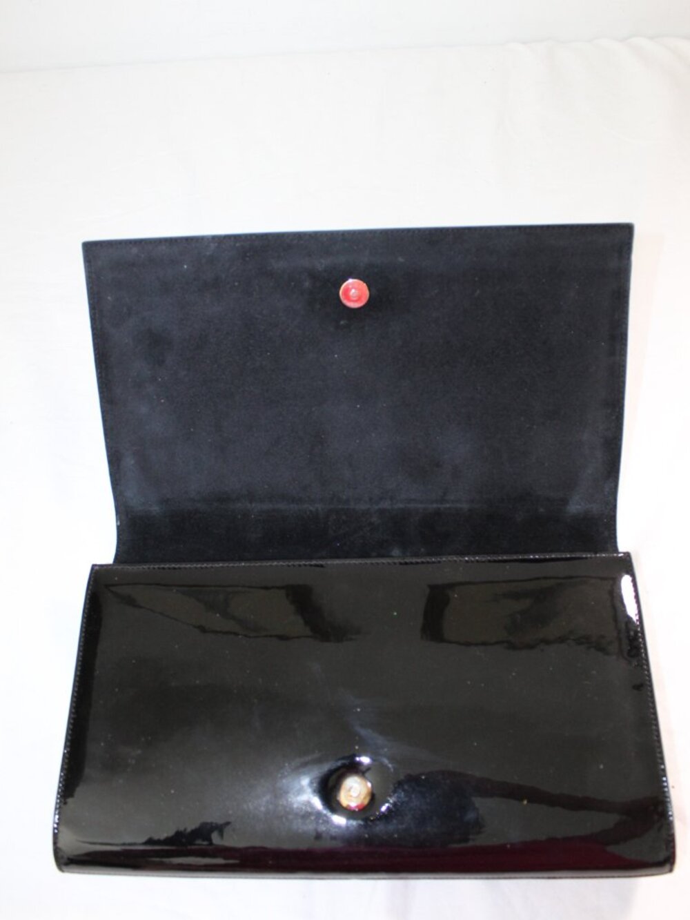 Saint Laurent Patent Belle De Jour Clutch Handbag Interlocking YSL Monogram Logo - Picture 4 of 13